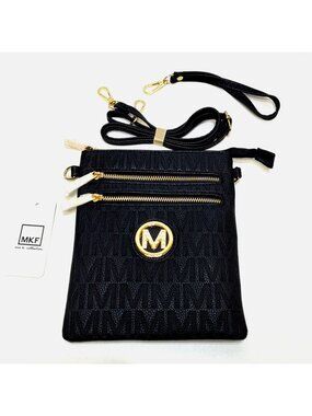 MKF Collection Andrea Milan M Signature Crossbody Handbag Faux Leather Rhineston